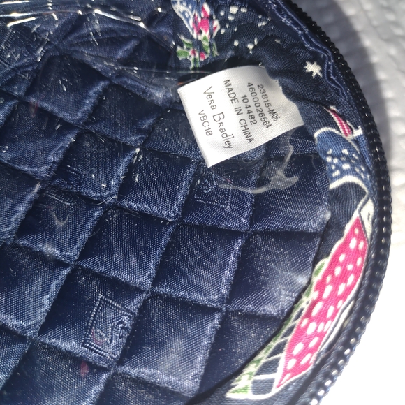 Vera Bradley Iconic Clamshell Cosmetic Bag in the Holiday Owls pattern - Picture 6 of 6